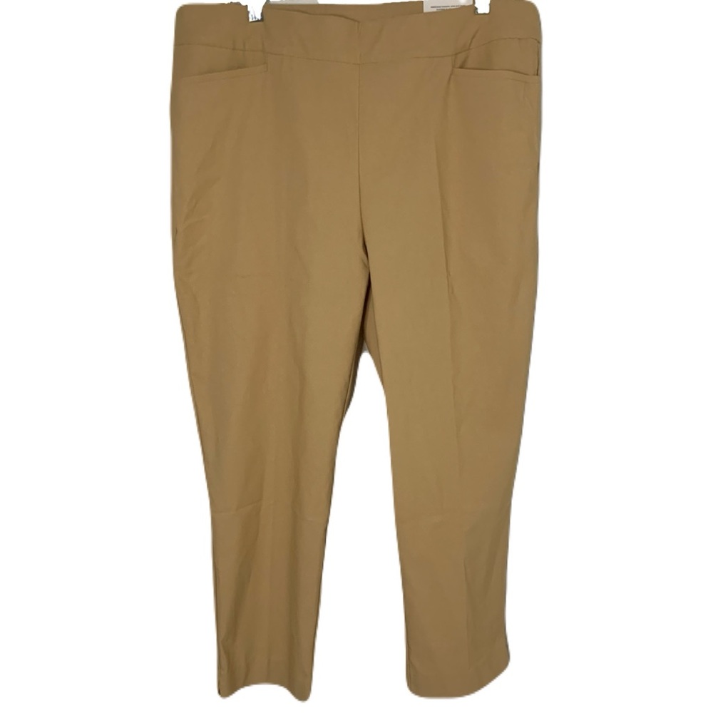 NWT Chico's Size 3/16R Tan Pull-On Casual So Slimming Brigitte Slim Leg Pants